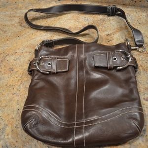 COACH Brown Leather Soho Crossbody Hobo Purse